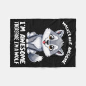 Couverture Polaire Wolves Are Awesome Funny Wolf Gif Zookeeper (Devant (Horizontal))