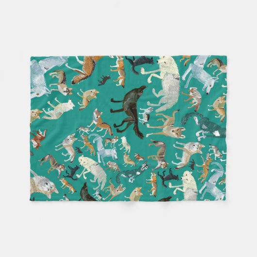 Couverture Polaire Wolves of the World (pattern) (Devant (Horizontal))