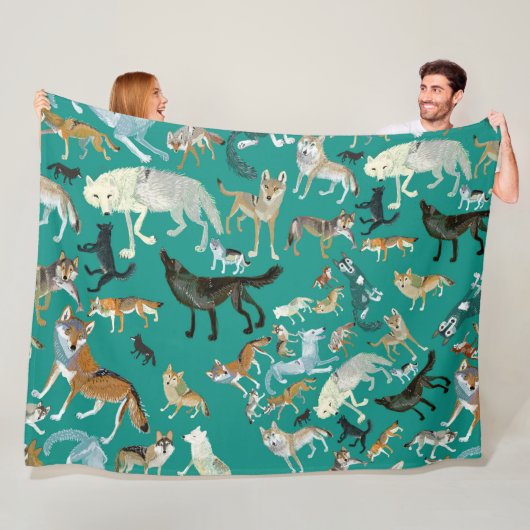 Couverture Polaire Wolves of the World (pattern) #1 (En situation)
