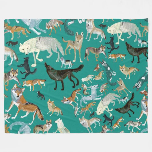 Couverture Polaire Wolves of the World (pattern) #1 (Devant (Horizontal))