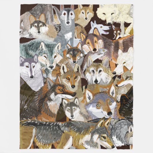 Couverture Polaire Wolves of the World puzzle (Devant)