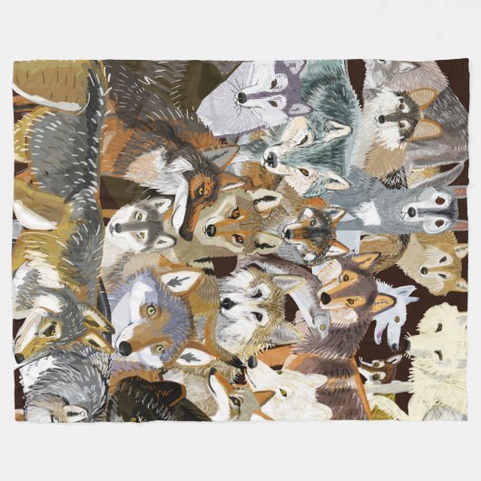 Couverture Polaire Wolves of the World puzzle (Devant (Horizontal))