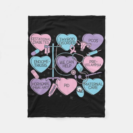 Couverture Polaire Women Obstetrics Valentine's Day Nurse Ob Gyn Obst (Devant)