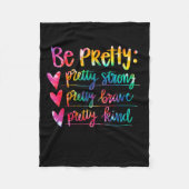 Couverture Polaire Womens Be Pretty Strong Brave Kind Insrational Tie (Devant)