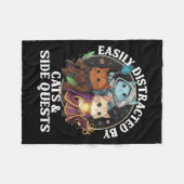 Couverture Polaire Womens Cats Side Quest Distracted Tabletop Funny S (Devant (Horizontal))