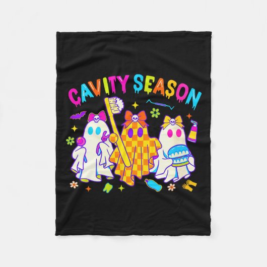Couverture Polaire Womens Cavity Season Funny Halloween Ghost Cute So (Devant)