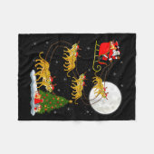 Couverture Polaire Womens Cheetah Santa Sleigh Flying Funny Magical C (Devant (Horizontal))