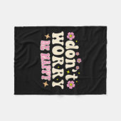 Couverture Polaire Womens Don't Worry We Be Happy Groovy Retro 70s Mo (Devant (Horizontal))
