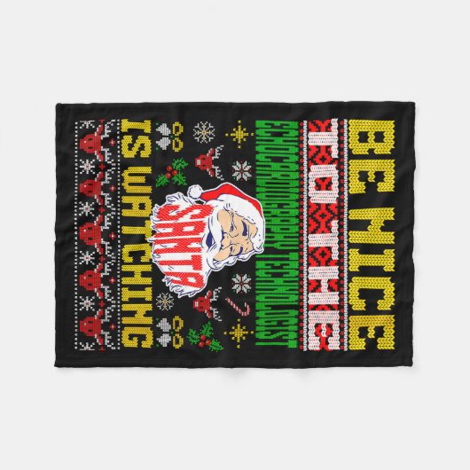 Couverture Polaire Womens Echocardiography Tech Christmas Ugly Sweate (Devant (Horizontal))