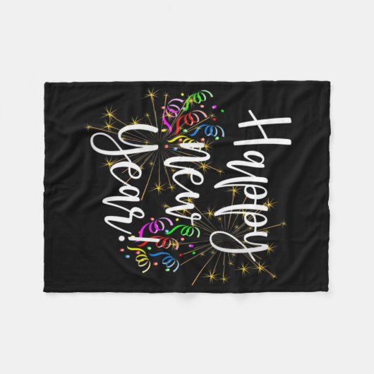 Couverture Polaire Womens Fun Happy New Year Day Eve Party Fireworks (Devant (Horizontal))