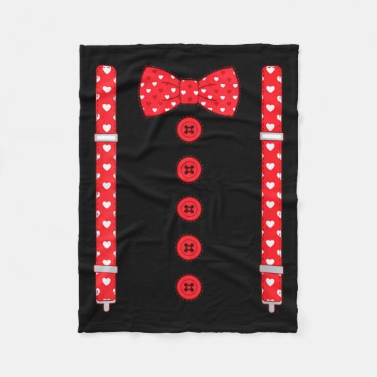 Couverture Polaire Women's Funny Hearts Bow Tie Suspenders Valentine' (Devant)