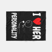 Couverture Polaire Women's Funny Valentine's Day Couple Matching I Lo (Devant (Horizontal))