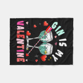 Couverture Polaire Women's Gin Is My Valentine Hearts Matching Drinke (Devant (Horizontal))