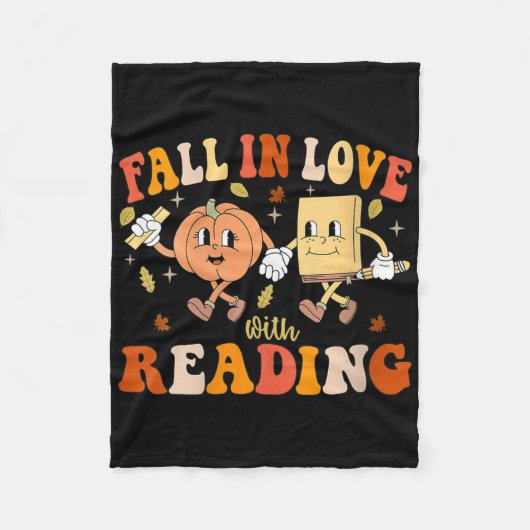 Couverture Polaire Womens Groovy Fall In Love With Reading Thanksgivi (Devant)