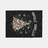 Couverture Polaire Womens Jingle Shells Christmas Tree Snowflakes Cel (Devant (Horizontal))