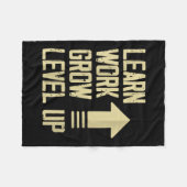 Couverture Polaire Womens Learn Work Grow Level Up Growth Success Vin (Devant (Horizontal))