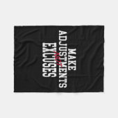 Couverture Polaire Womens Make Adjustments Not Excuses Motivational Q (Devant (Horizontal))