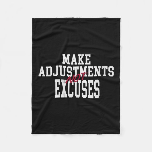 Couverture Polaire Womens Make Adjustments Not Excuses Motivational Q (Devant)