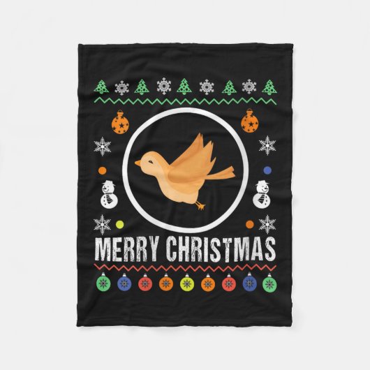 Couverture Polaire Womens Merry Christmas Bird Ugly Sweater Xmas Knit (Devant)