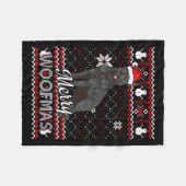 Couverture Polaire Womens Merry Woofmas Black German Shepherd Dog San (Devant (Horizontal))