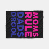 Couverture Polaire Womens Moms Rule Dads Drool Funny Mother's Day Gra (Devant (Horizontal))