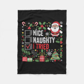 Couverture Polaire Womens Nice Naughty I Tried Funny Christmas Santa (Devant)
