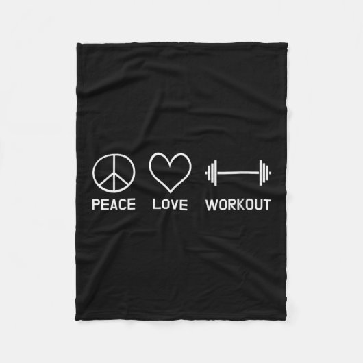 Couverture Polaire Womens Peace Love Workout Motivational Fitness Say (Devant)