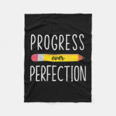 Couverture Polaire Womens Progress Over Perfection Motivational Back  (Devant)