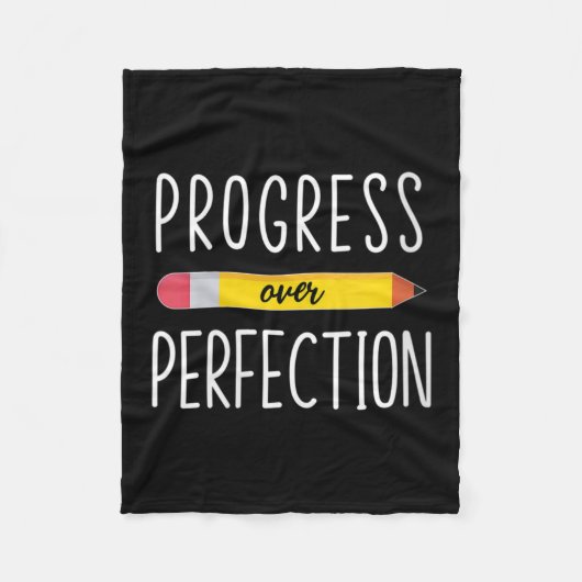 Couverture Polaire Womens Progress Over Perfection Motivational Back  (Devant)