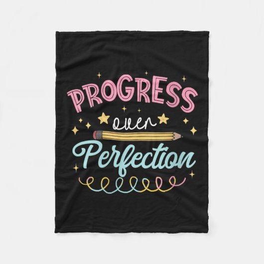 Couverture Polaire Womens Progress Over Perfection Motivational Teach (Devant)