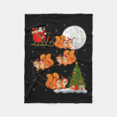 Couverture Polaire Womens Squirrel Santa Sleigh Flying Funny Magical (Devant)