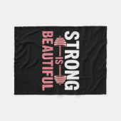 Couverture Polaire Womens Strong Is Beautiful Gym Fitness Motivationa (Devant (Horizontal))