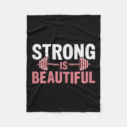 Couverture Polaire Womens Strong Is Beautiful Gym Fitness Motivationa (Devant)