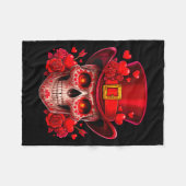 Couverture Polaire Women's Sugar Skull Valentine Cud Red Roses Couple (Devant (Horizontal))