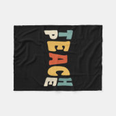 Couverture Polaire Womens Teach Peace Retro Teacher Motivational Educ (Devant (Horizontal))