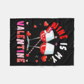 Couverture Polaire Women's Wine Is My Valentine Hearts Matching Drink (Devant (Horizontal))