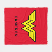 Couverture Polaire Wonder Woman | Logo classique | Ajouter Votre Nom (Devant (Horizontal))