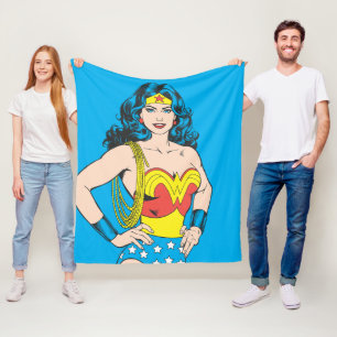 Couverture Polaire Wonder Woman Pose Vintage avec Lasso