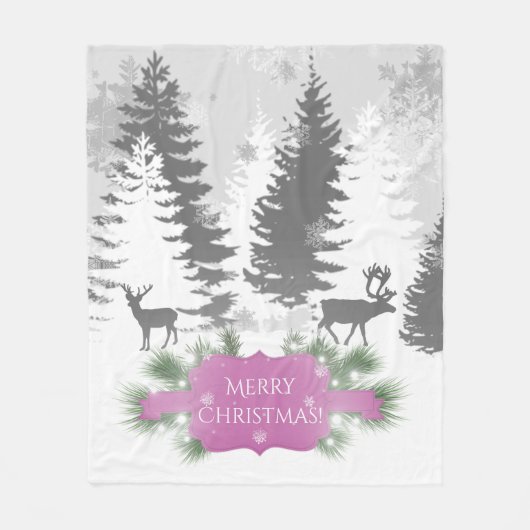 Couverture Polaire Wonderland Fleece Blanche - Magenta (Devant)