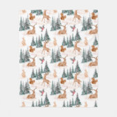 Couverture Polaire Wonderland Woodland Noël Animaux (Devant)