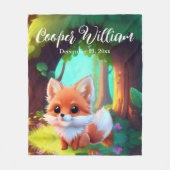 Couverture Polaire Woodland Cute bébé renard, (Devant)