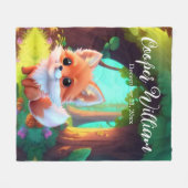 Couverture Polaire Woodland Cute bébé renard, (Devant (Horizontal))