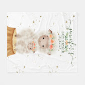 Couverture Polaire Woodland Sheep Animal Baby Shower Family (Devant (Horizontal))