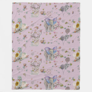 Couverture Polaire Woodland thème bébé
