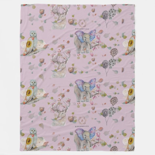 Couverture Polaire Woodland thème bébé (Devant)