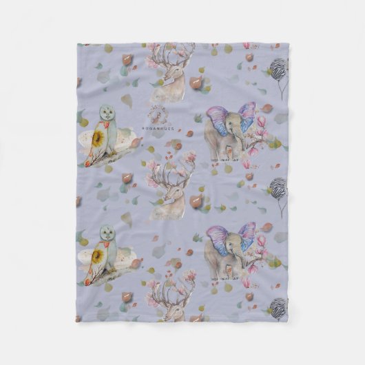 Couverture Polaire Woodland thème bébé (Devant)