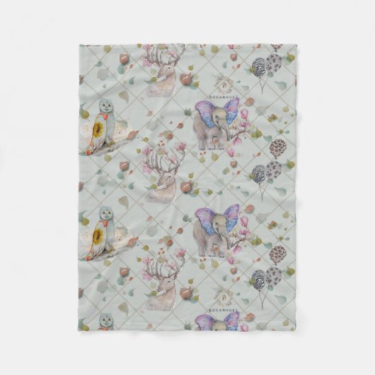 Couverture Polaire Woodland thème bébé (Devant)