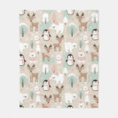 Couverture Polaire Woodland Whimsical Forest Animals Winter (Devant)