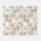Couverture Polaire Woodland Whimsical Forest Animals Winter (Devant (Horizontal))