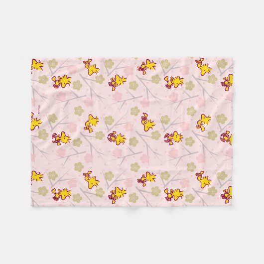 Couverture Polaire Woodstock Pink Cherry Blossom Pattern (Devant (Horizontal))